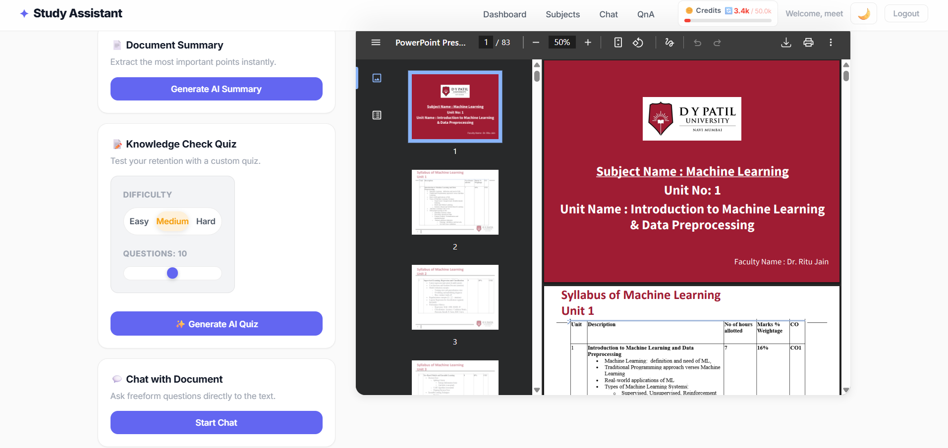 AI-Powered Study Assistant